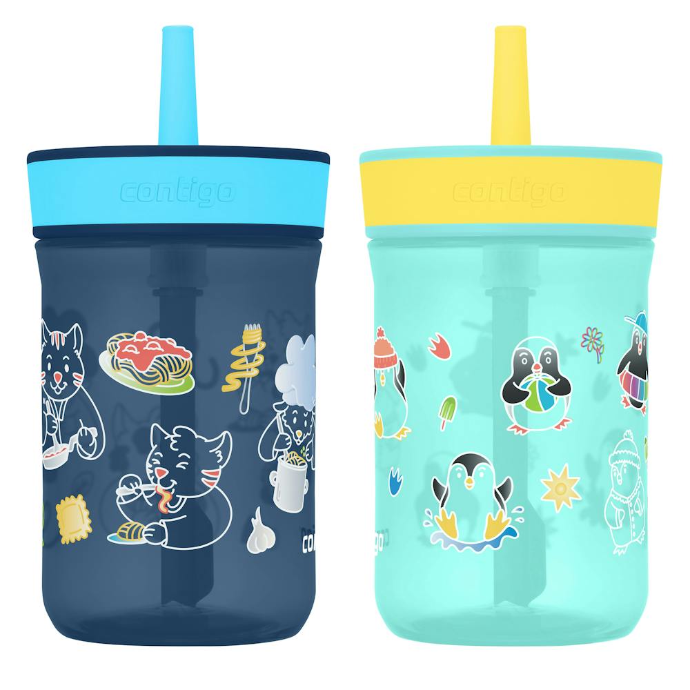 Contigo® Kids’ Leighton Straw Tumbler with Spill-Proof Leak-Proof Lid, 14oz (LCG0)