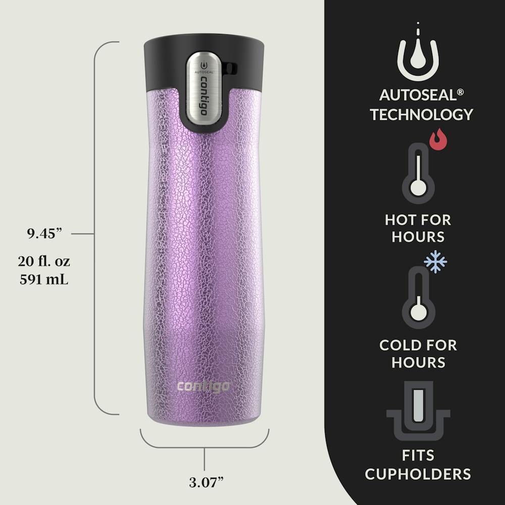 Contigo® AUTOSEAL® West Loop Vacuum-Insulated Stainless Steel Travel Mug with Easy-Clean Lid, 20 oz, 2-Pack (9LZZ)