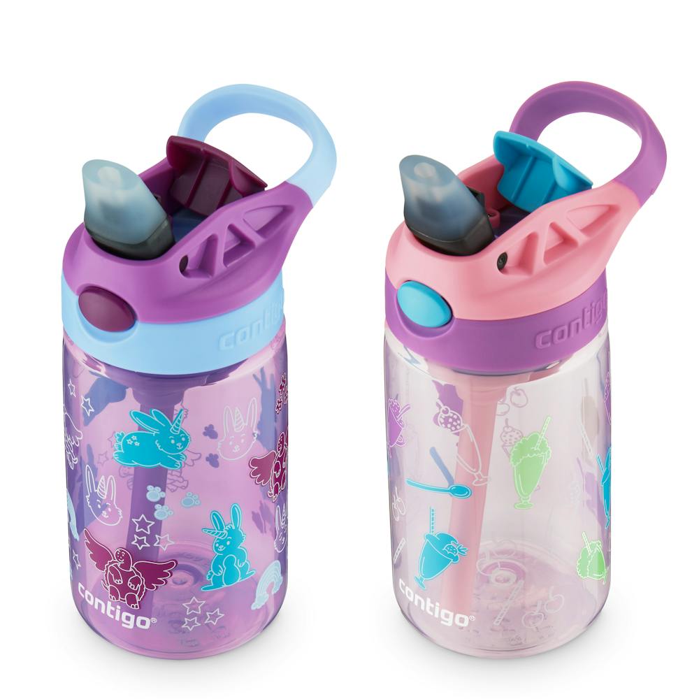 Contigo® Kids Water Bottle with Redesigned AUTOSPOUT® Straw, 14 oz, 2 pack (KNS0)
