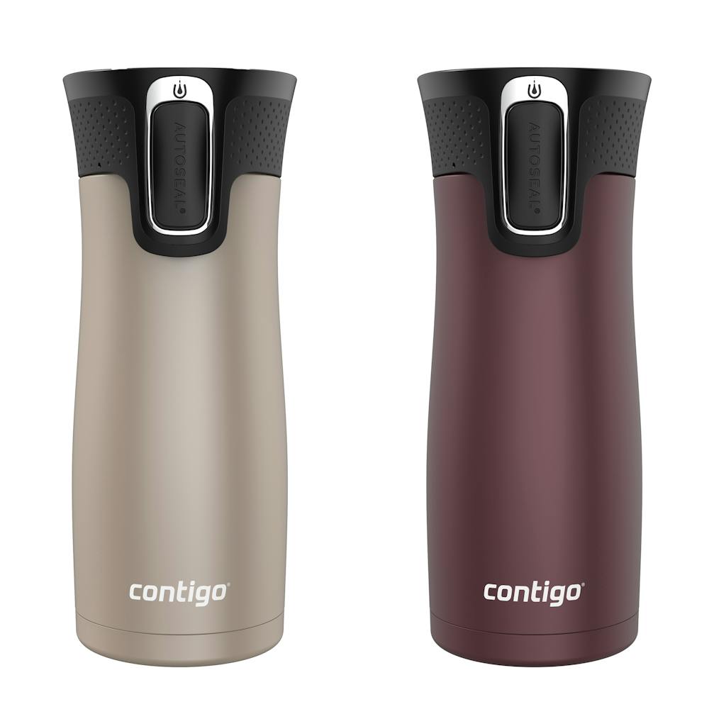 Contigo® West Loop 2.0 Leak-Proof Spill-Proof Insulated Stainless Steel Travel Mug, 16oz., 2 Pack (I7OV)