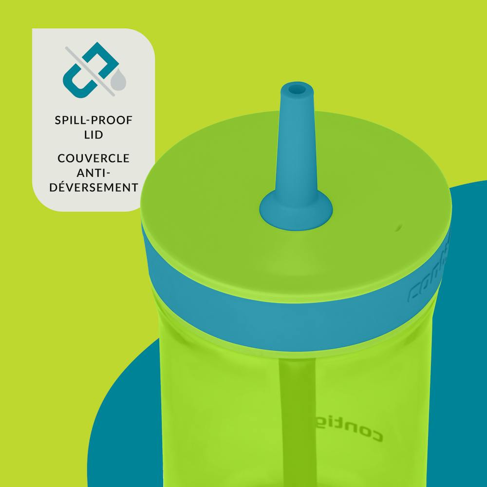 Contigo® Kids’ Leighton Straw Tumbler with Spill-Proof Leak-Proof Lid, 14oz (LCG0)