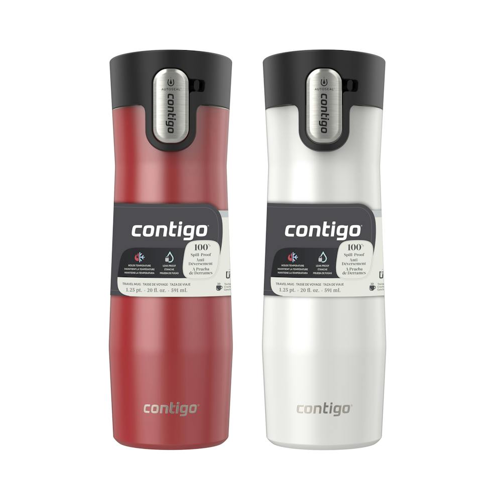 Contigo® AUTOSEAL® West Loop Vacuum-Insulated Stainless Steel Travel Mug with Easy-Clean Lid, 20 oz, 2-Pack (9LZZ)