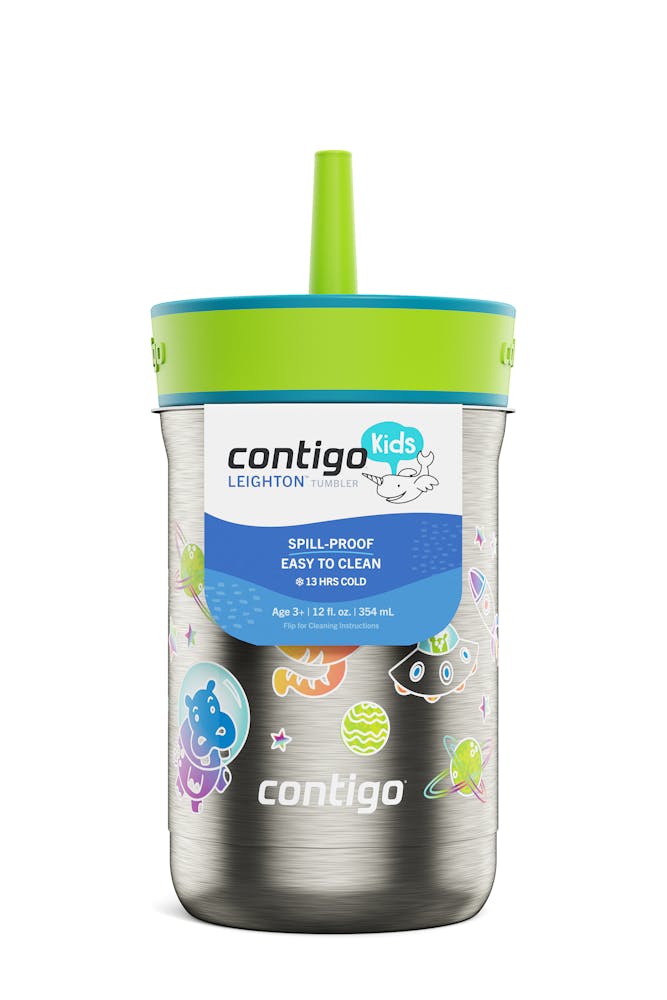 Contigo® Kids Leighton Spill-Proof Stainless Steel Tumbler with Straw, 12oz (B8DX)