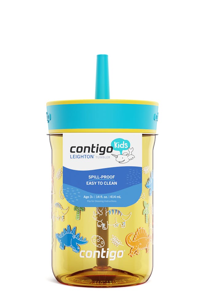 Contigo® Kids’ Leighton Straw Tumbler with Spill-Proof Leak-Proof Lid, 14oz (LCG0)