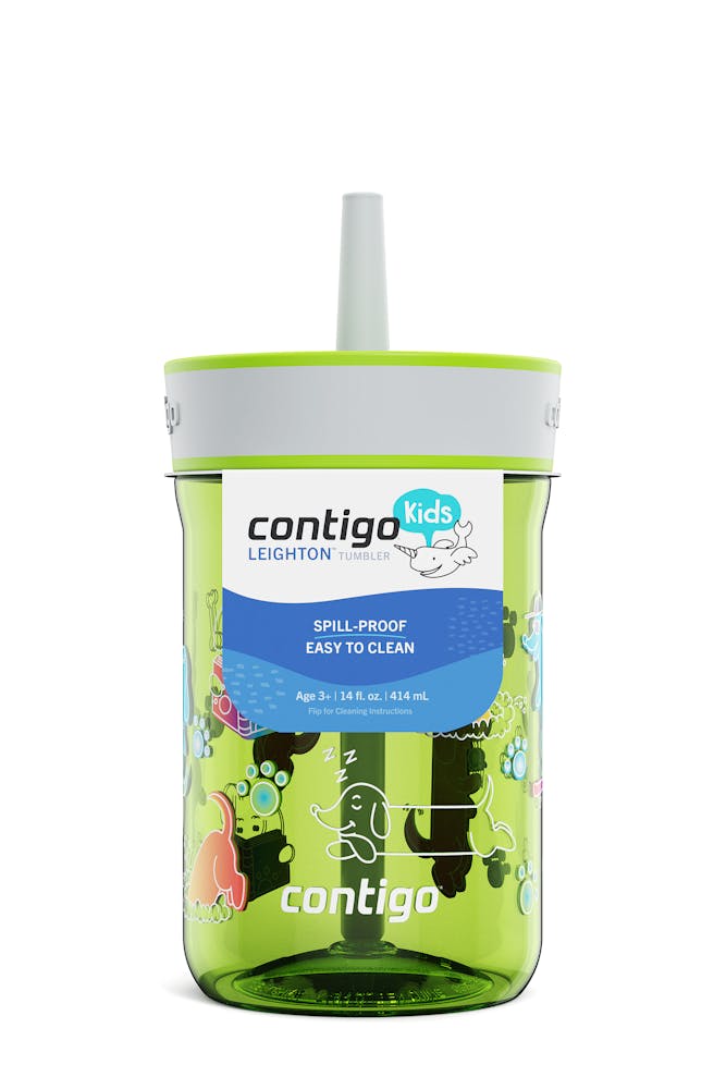 Contigo® Kids’ Leighton Straw Tumbler with Spill-Proof Leak-Proof Lid, 14oz (LCG0)