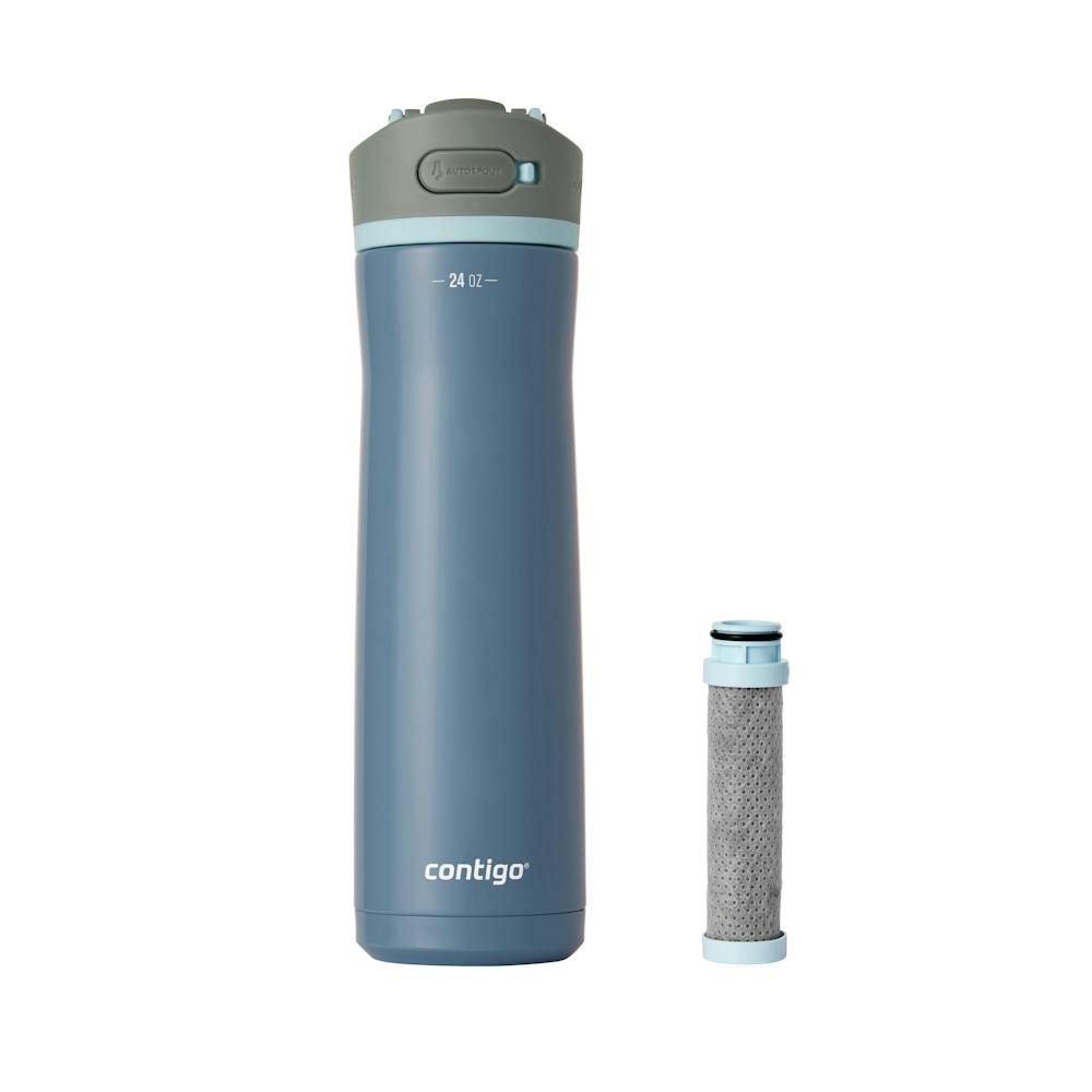Contigo® Wells Chill Stainless Steel Filter Water Bottle with AUTOSPOUT® Straw Lid and Replacement Filter, 24 Oz (LDDT)