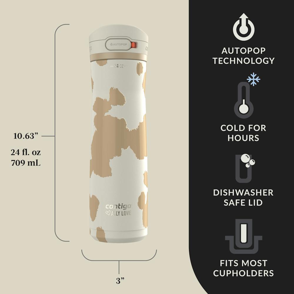 Contigo® x Ally Love Jackson Chill 2.0 Stainless Steel Water Bottle with AUTOPOP® Lid, 24oz (IXAR)