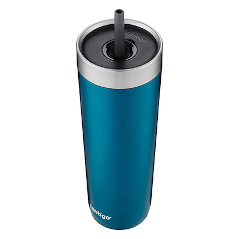Luxe Stainless Steel Travel Tumbler with Spill-Proof Lid and Straw, 24oz (K772)