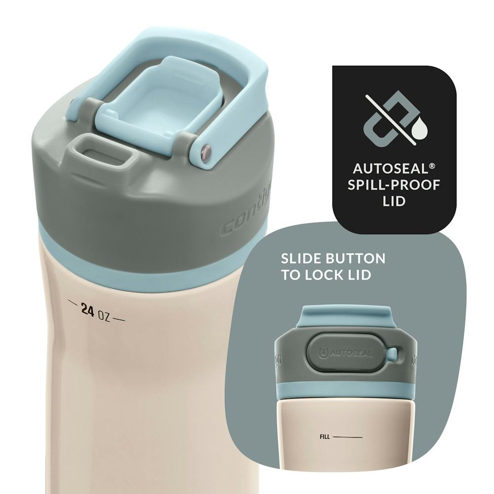 Contigo® Clybourn Chill Freeflow Filtration Stainless Steel Water Bottle with AUTOSEAL® Lid, 24oz (BB3I)