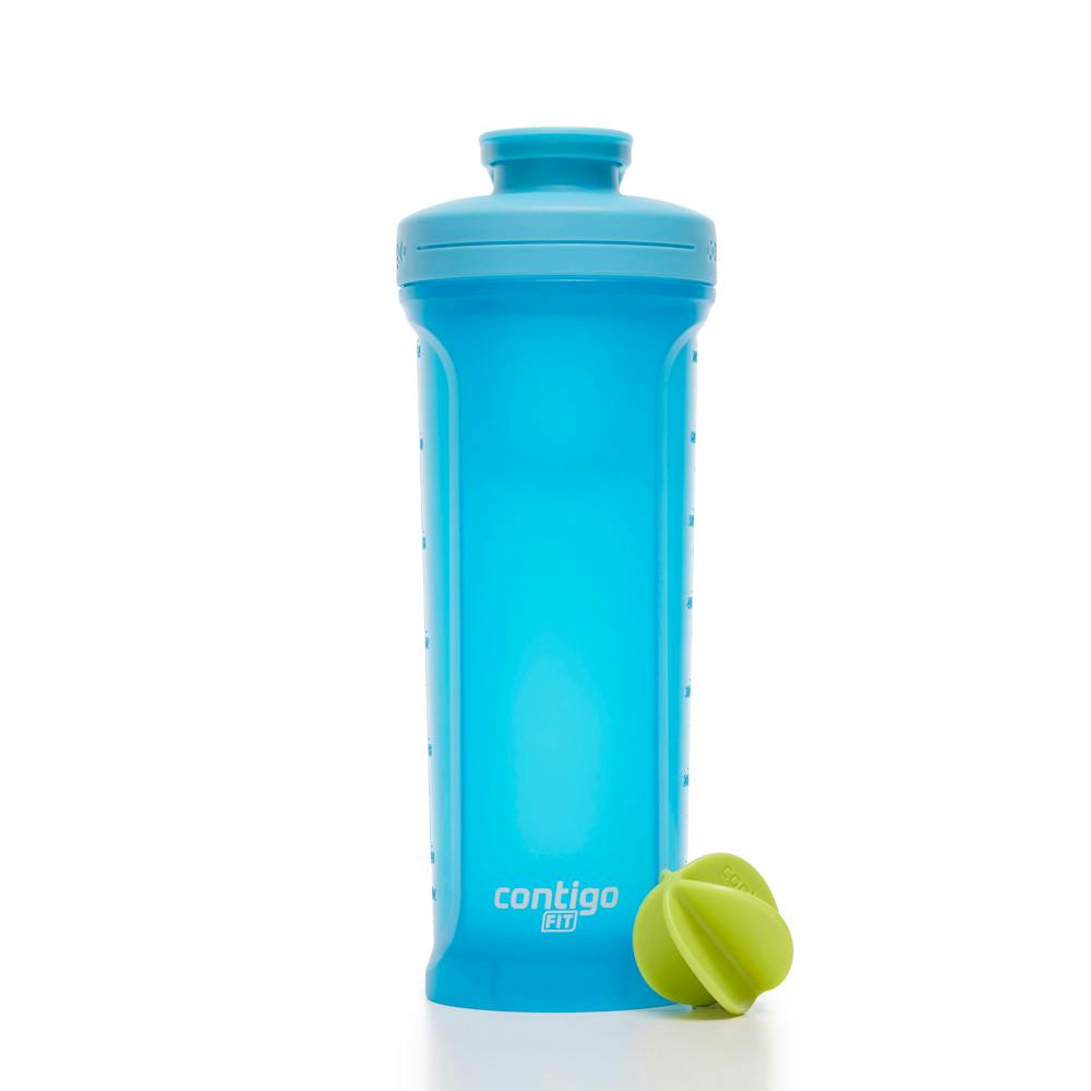 Contigo® Fit Shake & Go® 2.0 Plastic Antimicrobial Shaker Bottle, Blue Raspberry, 28 floz (2EVF)