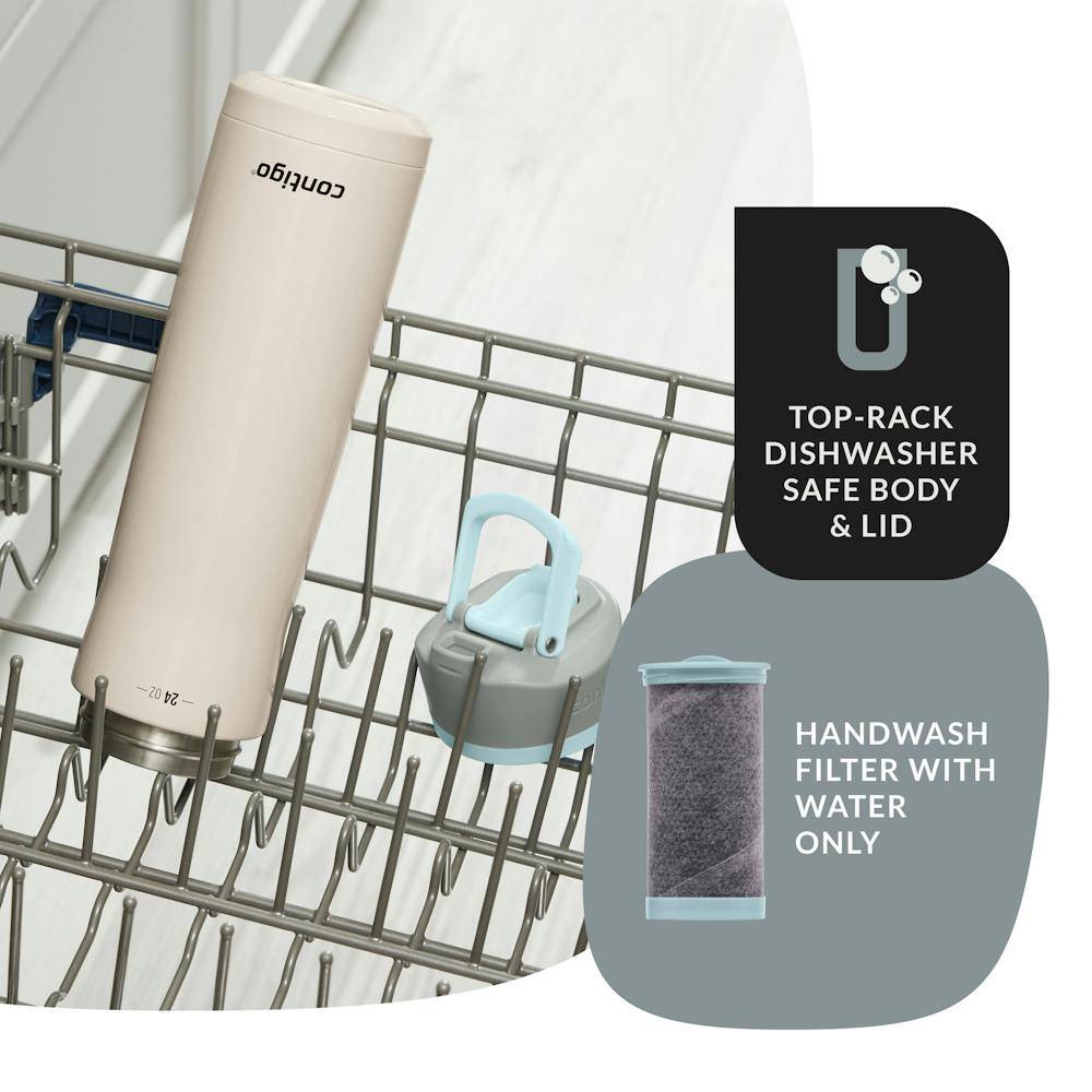 Contigo® Clybourn Chill Freeflow Filtration Stainless Steel Water Bottle with AUTOSEAL® Lid, 24oz (BB3I)