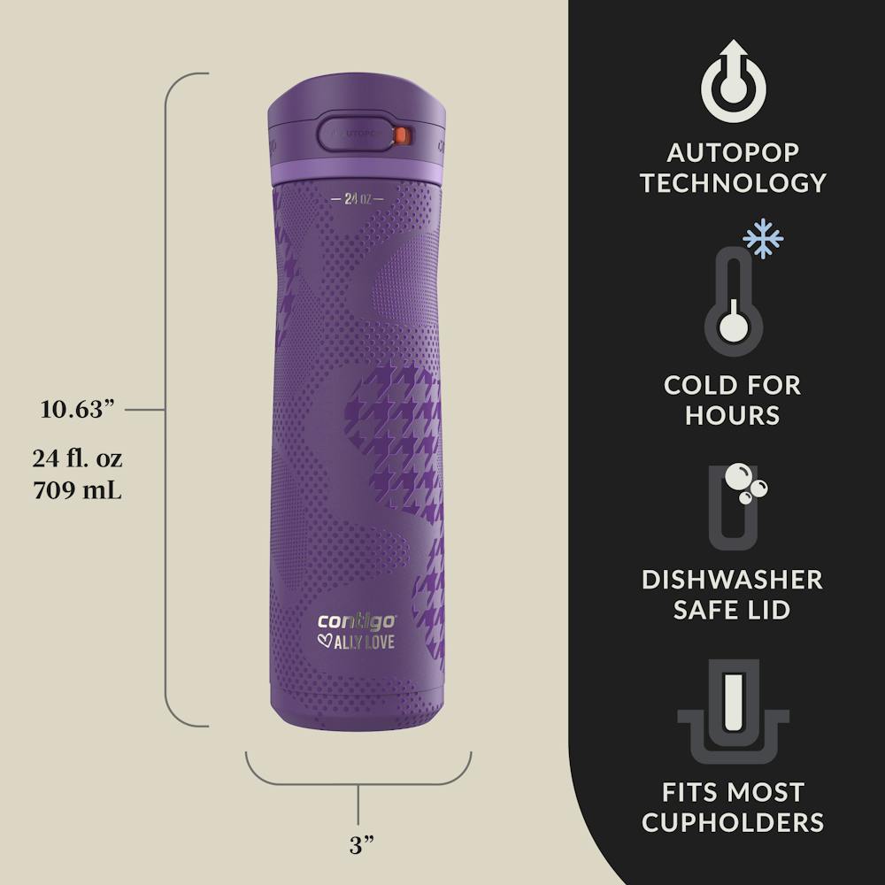Contigo® x Ally Love Jackson Chill 2.0 Stainless Steel Water Bottle with AUTOPOP® Lid, 24oz (IXAR)