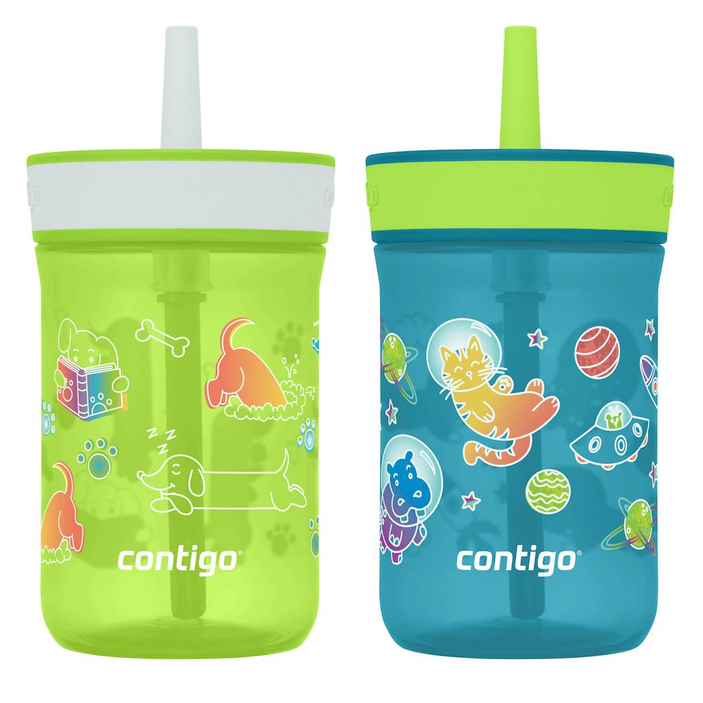 Contigo® Kids’ Leighton Straw Tumbler with Spill-Proof Leak-Proof Lid, 14oz (LCG0)