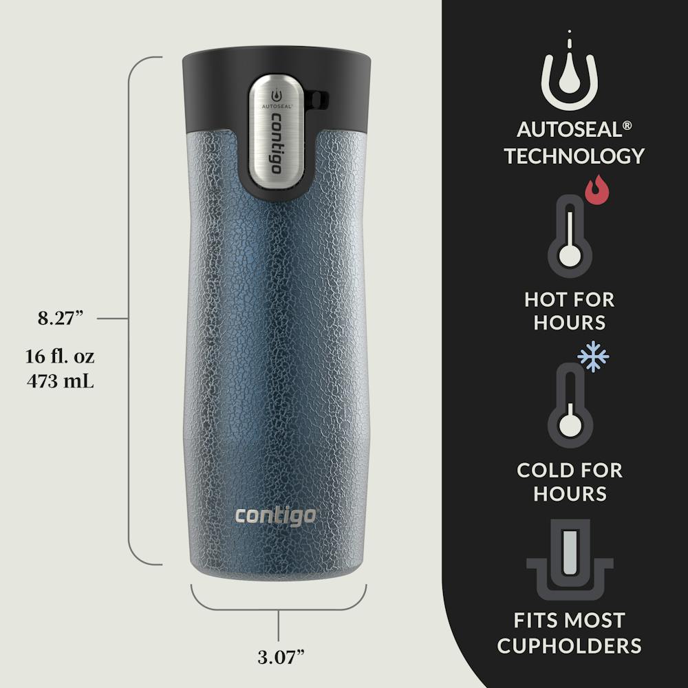 Contigo® AUTOSEAL® West Loop Vacuum-Insulated Stainless Steel Travel Mug with Easy-Clean Lid, 16 oz (VW9L)