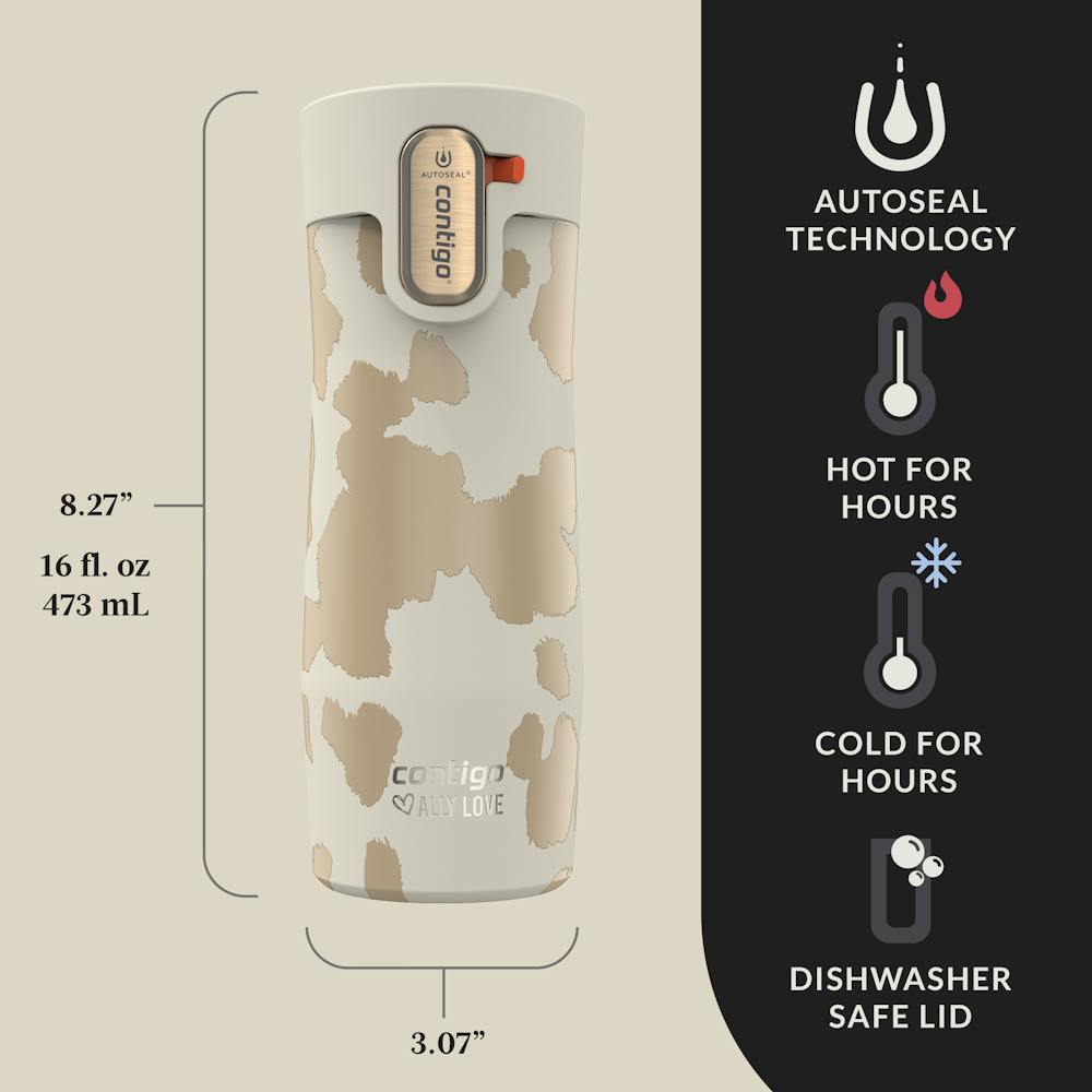 Contigo® x Ally Love West Loop 3.0 Stainless Steel Travel Mug with AUTOSEAL® Easy-Clean Lid, 16oz (88D5)