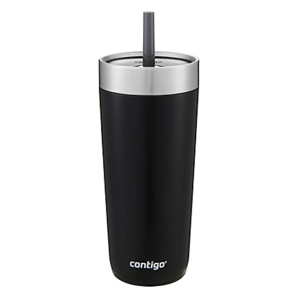 Luxe Stainless Steel Travel Tumbler with Spill-Proof Lid and Straw, 18oz (7TXF)