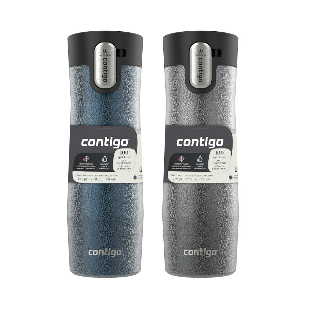 Contigo® AUTOSEAL® West Loop Vacuum-Insulated Stainless Steel Travel Mug with Easy-Clean Lid, 20 oz, 2-Pack (9LZZ)