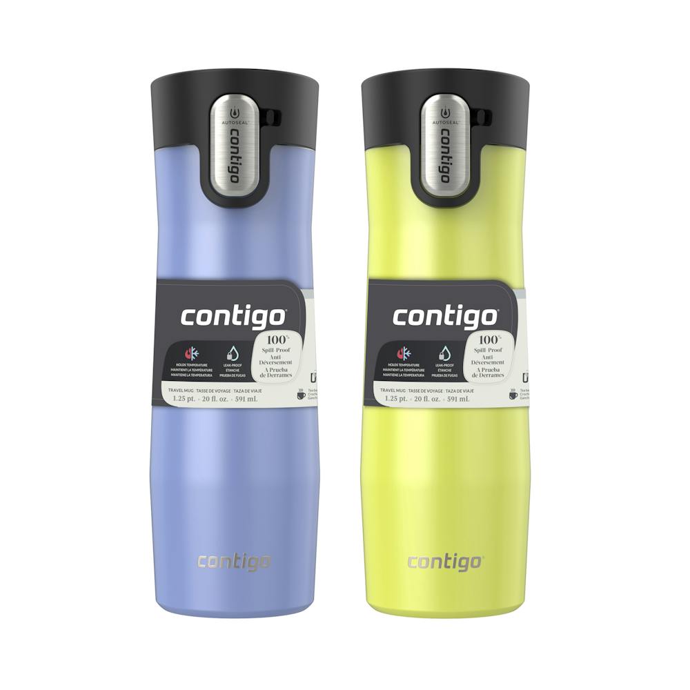 Contigo® AUTOSEAL® West Loop Vacuum-Insulated Stainless Steel Travel Mug with Easy-Clean Lid, 20 oz, 2-Pack (9LZZ)