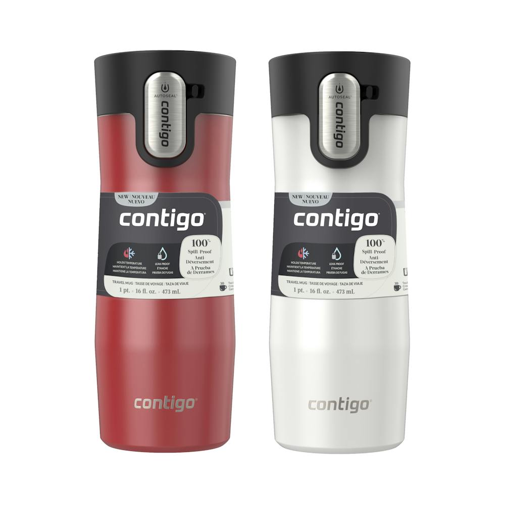 Contigo® AUTOSEAL® West Loop Vacuum-Insulated Stainless Steel Travel Mug with Easy-Clean Lid, 16 oz, 2-Pack (13TT)