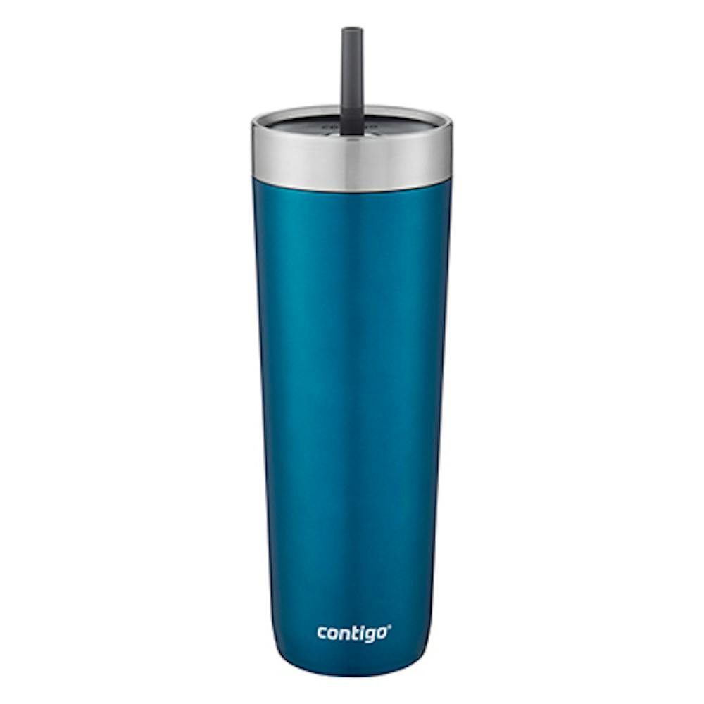 Luxe Stainless Steel Travel Tumbler with Spill-Proof Lid and Straw, 24oz (K772)