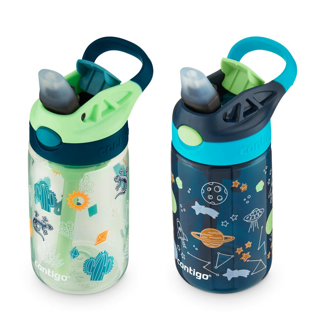 Contigo® Kids Water Bottle with Redesigned AUTOSPOUT® Straw, 14 oz, 2 pack (KNS0)