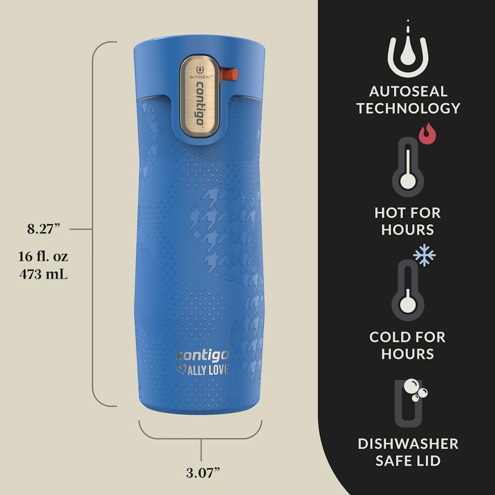 Contigo® x Ally Love West Loop 3.0 Stainless Steel Travel Mug with AUTOSEAL® Easy-Clean Lid, 16oz (88D5)