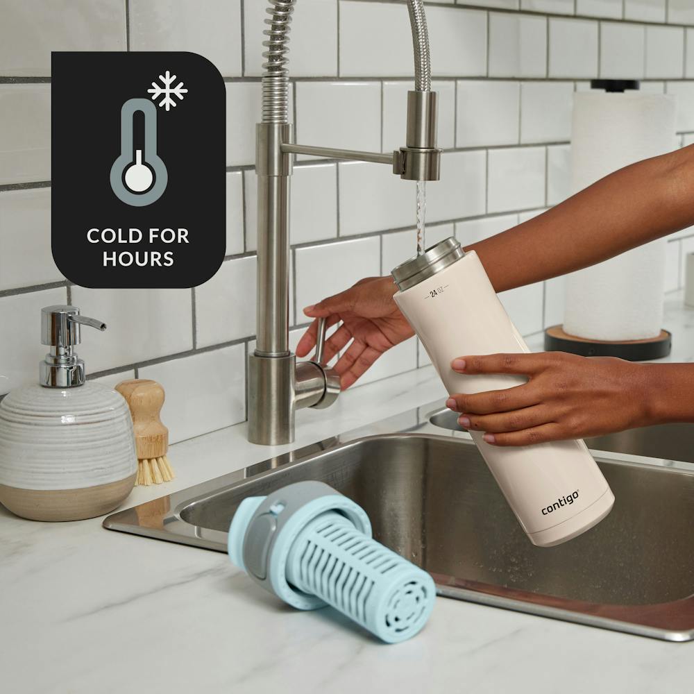 Contigo® Clybourn Chill Freeflow Filtration Stainless Steel Water Bottle with AUTOSEAL® Lid, 24oz (BB3I)
