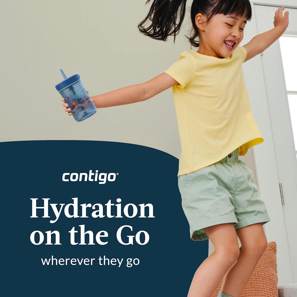 Contigo® Kids’ Leighton Straw Tumbler with Spill-Proof Leak-Proof Lid, 14oz (LCG0)