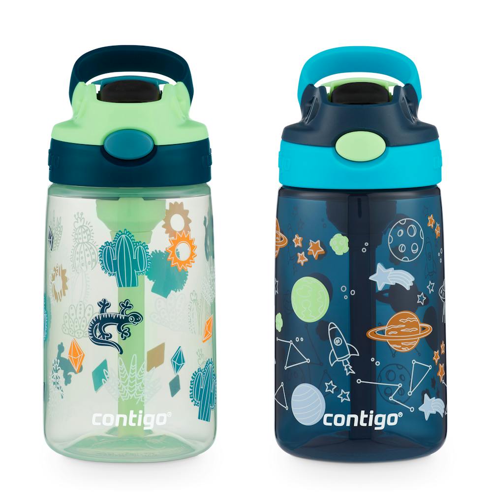 Contigo® Kids Water Bottle with Redesigned AUTOSPOUT® Straw, 14 oz, 2 pack (KNS0)
