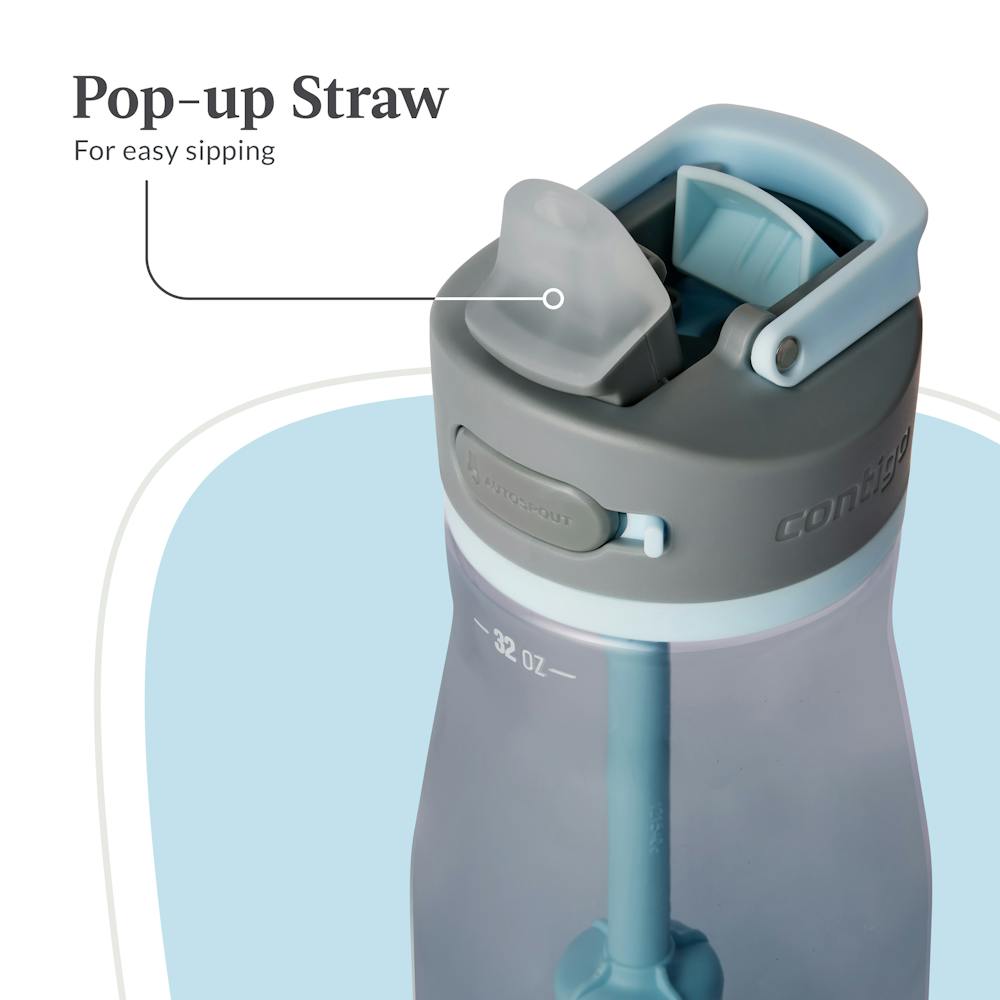 Contigo® Wells Plastic Filter Water Bottle with AUTOSPOUT® Straw Lid, 32 Oz (O5XV)