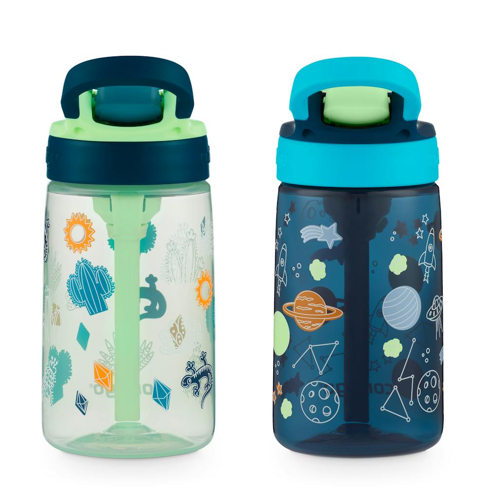 Contigo® Kids Water Bottle with Redesigned AUTOSPOUT® Straw, 14 oz, 2 pack (KNS0)