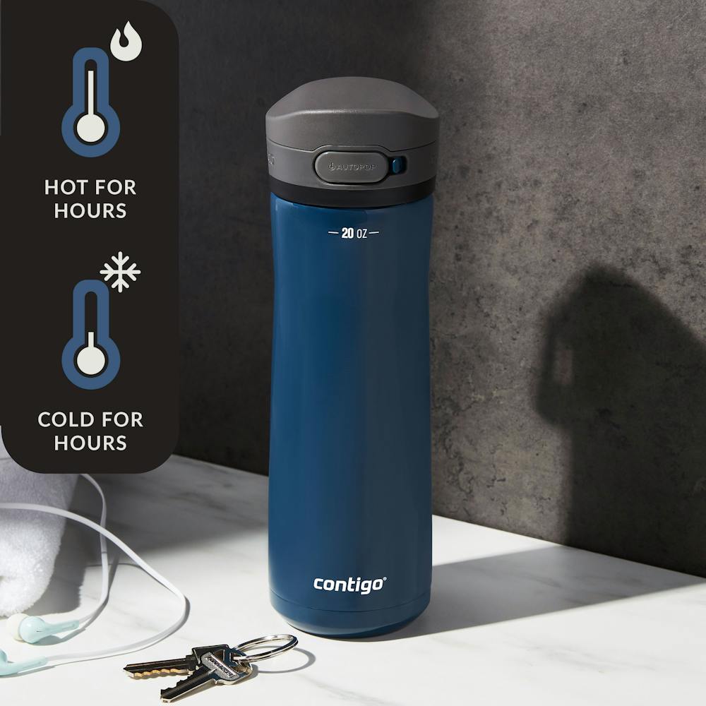 Contigo® Jackson Chill 2.0 Water Bottle with AUTOPOP Lid | Stainless Steel Water Bottle, 20oz., Blueberry Opaque (MI9F)