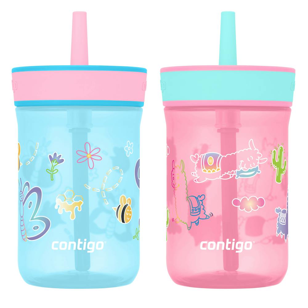Contigo® Kids’ Leighton Straw Tumbler with Spill-Proof Leak-Proof Lid, 14oz (LCG0)