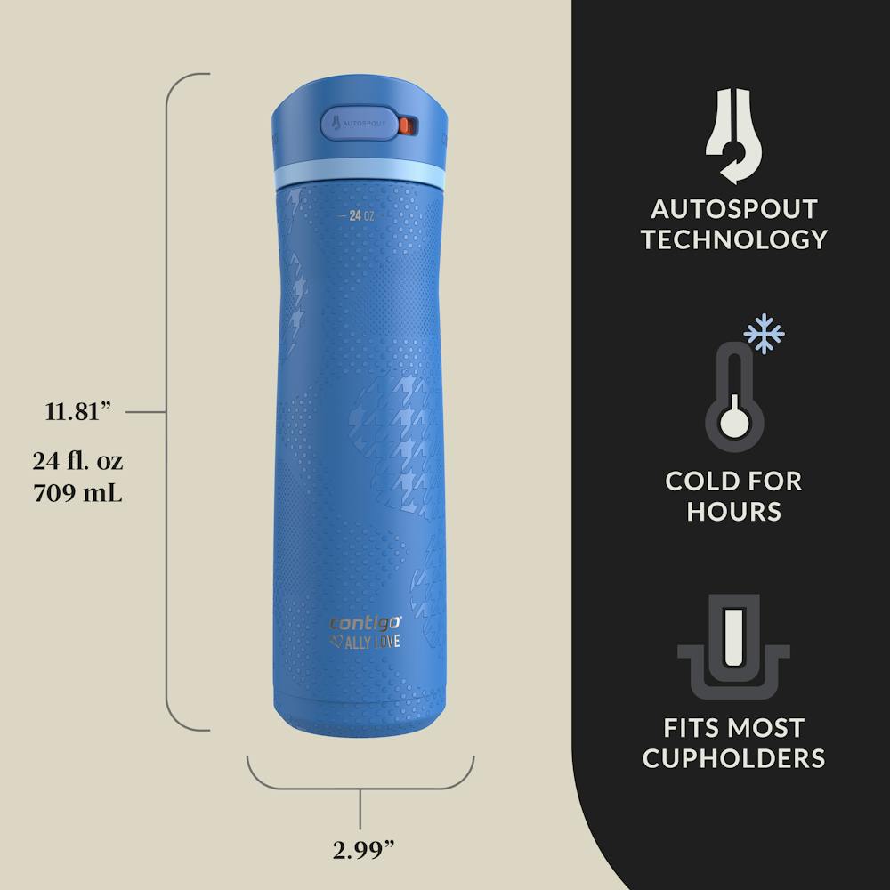 Contigo® x Ally Love Ashland Chill 2.0 Stainless Steel Water Bottle with AUTOSPOUT® Lid, 24oz (VC74)
