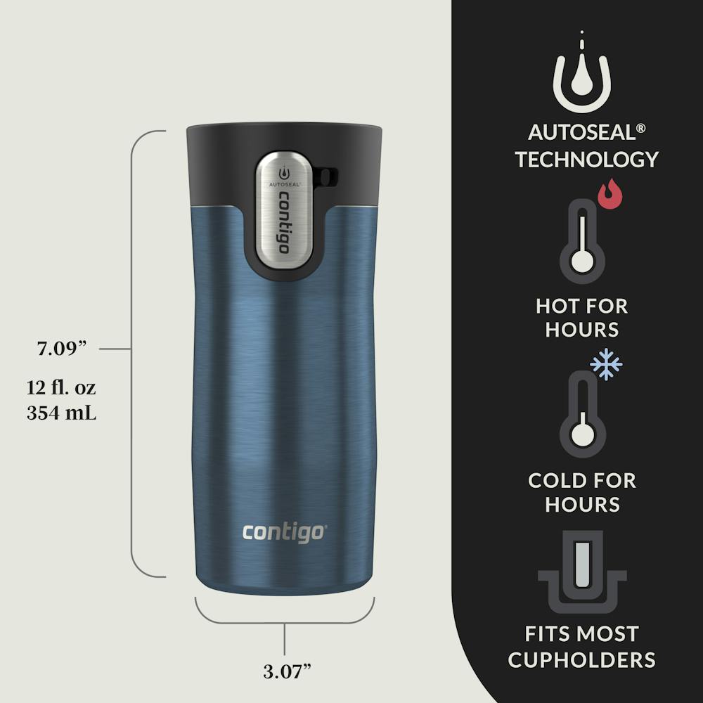 Contigo® AUTOSEAL® West Loop Vacuum-Insulated Stainless Steel Travel Mug with Easy-Clean Lid, 12 oz (6EIG)