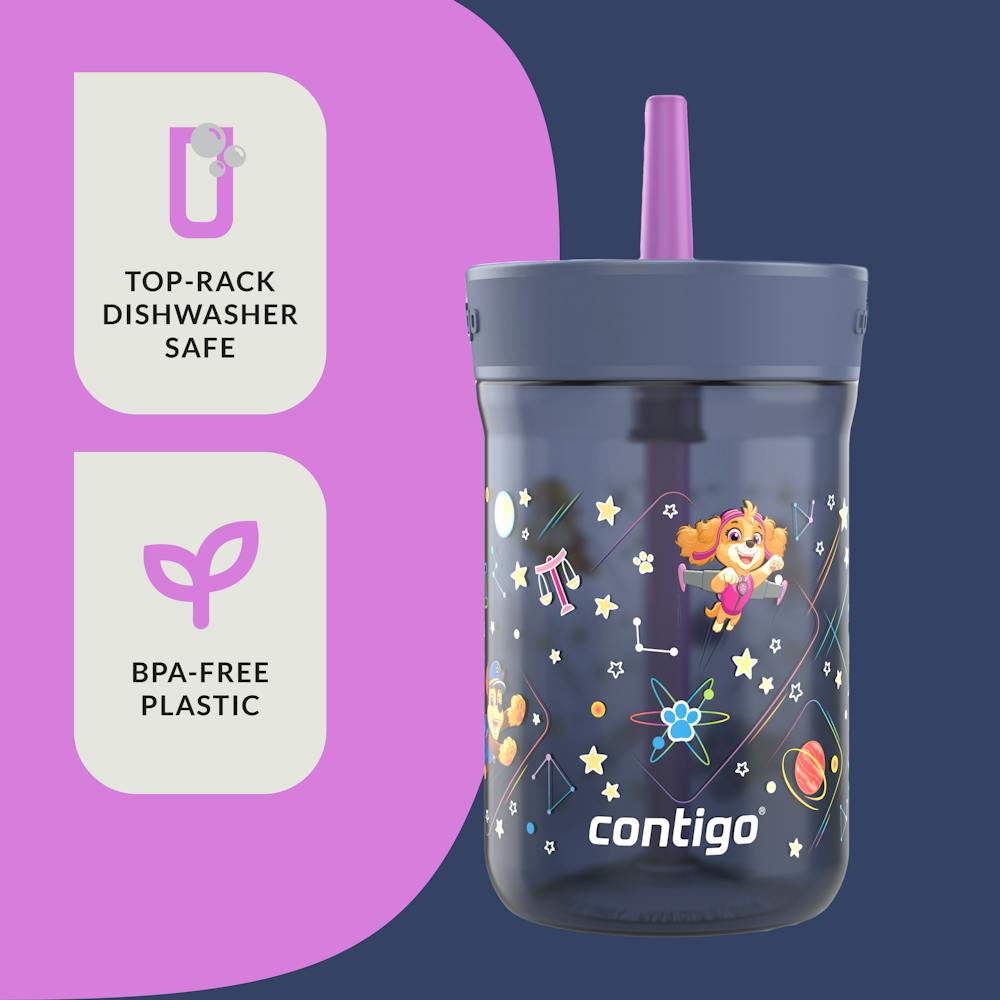 Contigo® Kids’ Leighton Straw Tumbler with Spill-Proof Leak-Proof Lid, 14oz (LCG0)