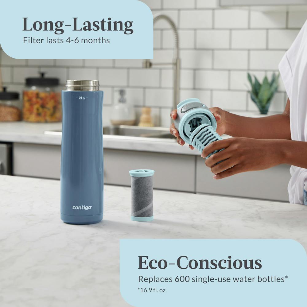 Contigo® Clybourn Chill Freeflow Filtration Stainless Steel Water Bottle with AUTOSEAL® Lid, 24oz (BB3I)
