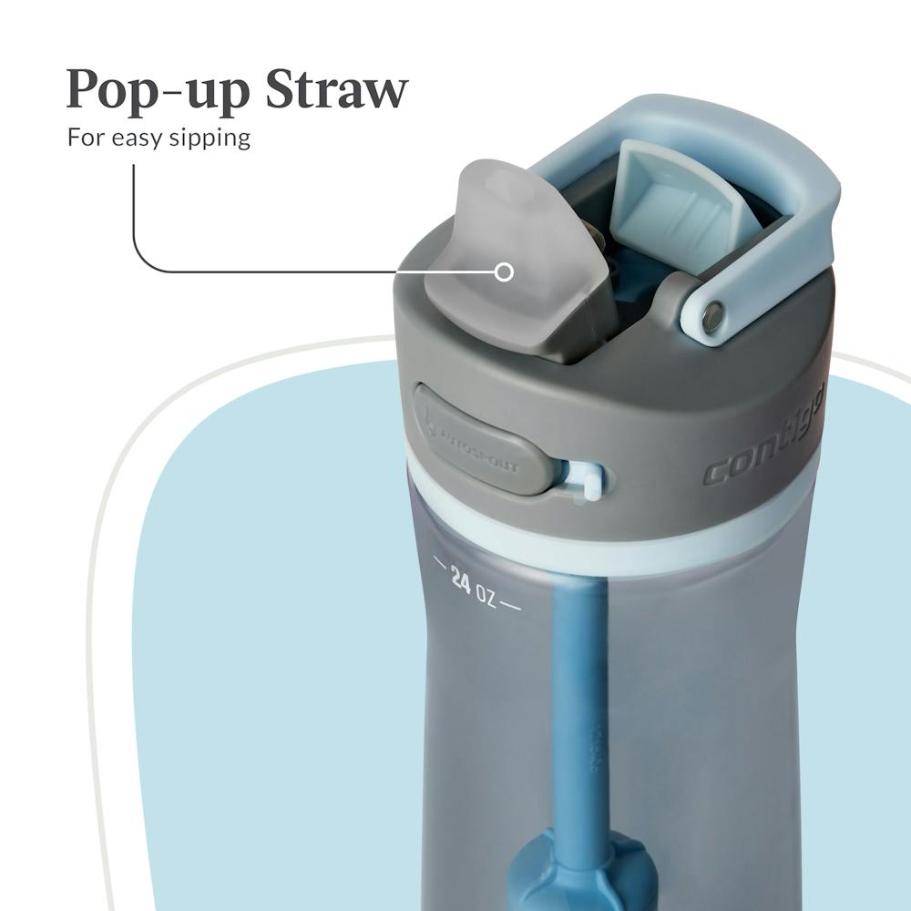 Contigo® Wells Plastic Filter Water Bottle with AUTOSPOUT® Straw Lid and Replacement Filter, 24 Oz (GWVX)