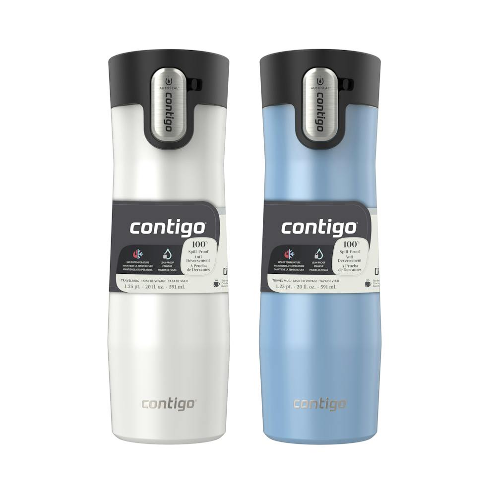 Contigo® AUTOSEAL® West Loop Vacuum-Insulated Stainless Steel Travel Mug with Easy-Clean Lid, 20 oz, 2-Pack (9LZZ)