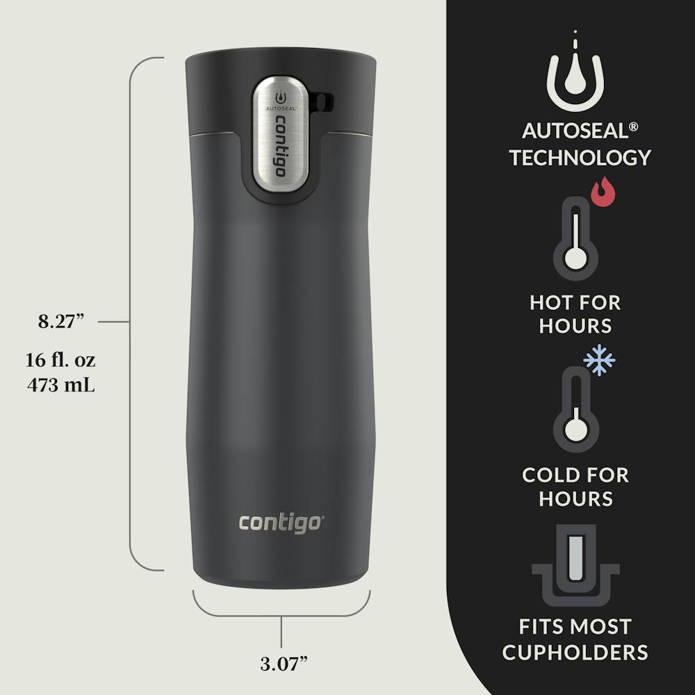 Contigo® AUTOSEAL® West Loop Vacuum-Insulated Stainless Steel Travel Mug with Easy-Clean Lid, 16 oz (VW9L)