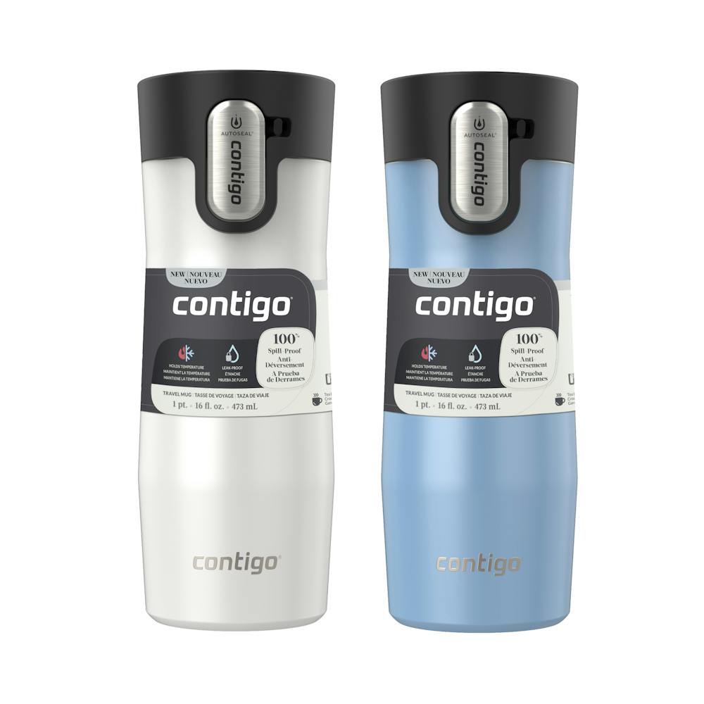 Contigo® AUTOSEAL® West Loop Vacuum-Insulated Stainless Steel Travel Mug with Easy-Clean Lid, 16 oz, 2-Pack (13TT)
