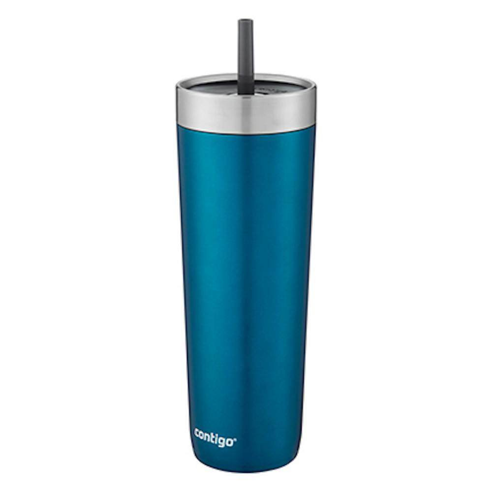 Luxe Stainless Steel Travel Tumbler with Spill-Proof Lid and Straw, 24oz (K772)