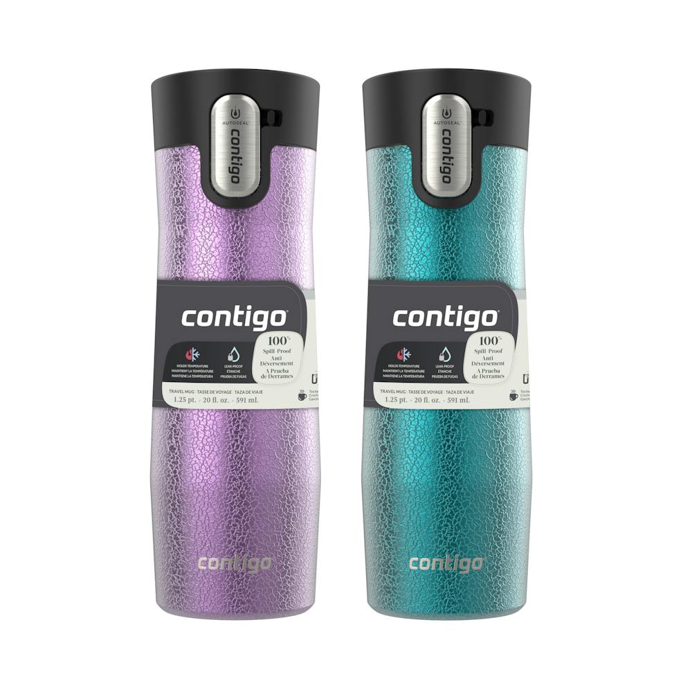 Contigo® AUTOSEAL® West Loop Vacuum-Insulated Stainless Steel Travel Mug with Easy-Clean Lid, 20 oz, 2-Pack (9LZZ)