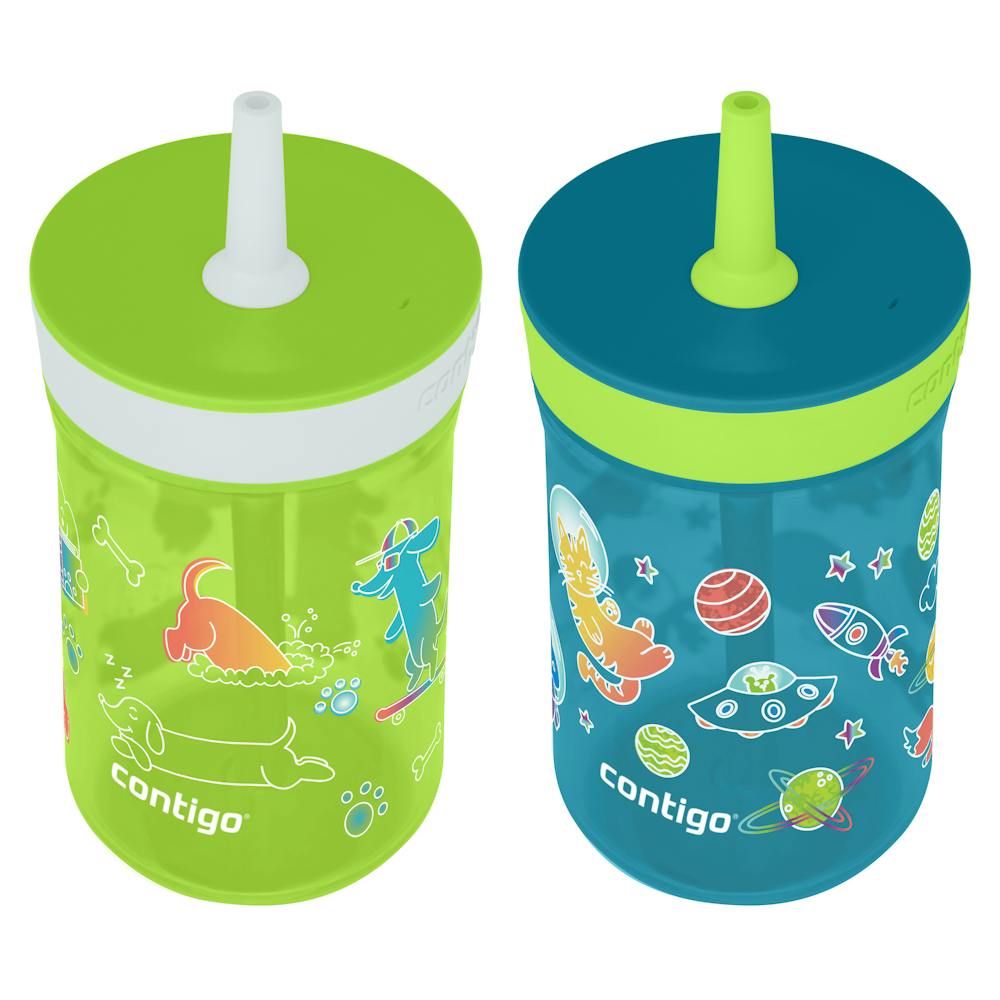 Contigo® Kids’ Leighton Straw Tumbler with Spill-Proof Leak-Proof Lid, 14oz (LCG0)