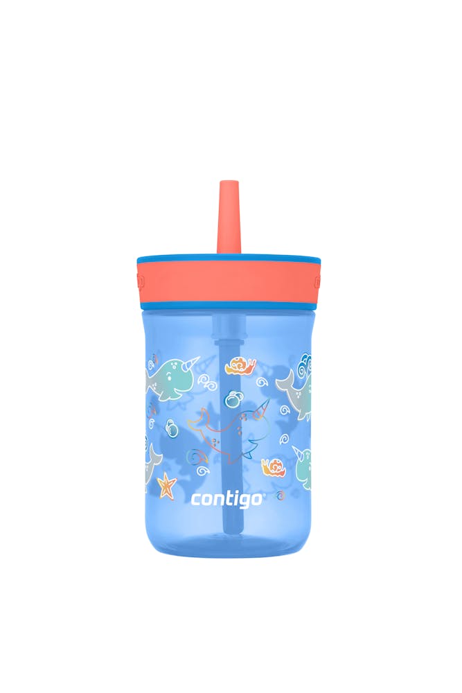 Contigo® Kids’ Leighton Straw Tumbler with Spill-Proof Leak-Proof Lid, 14oz (LCG0)