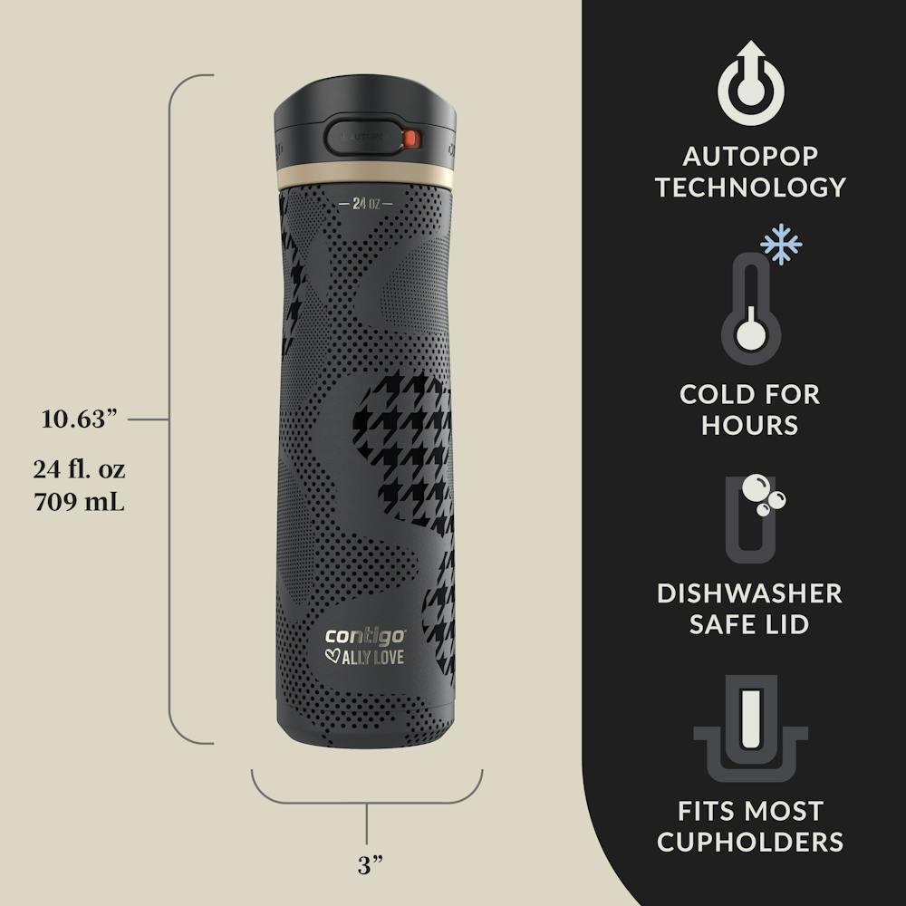 Contigo® x Ally Love Jackson Chill 2.0 Stainless Steel Water Bottle with AUTOPOP® Lid, 24oz (IXAR)