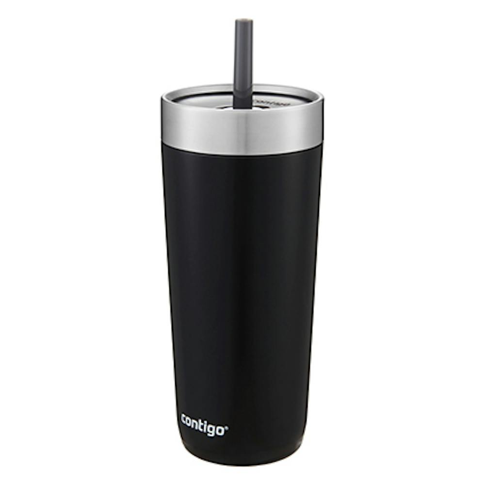Luxe Stainless Steel Travel Tumbler with Spill-Proof Lid and Straw, 18oz (7TXF)