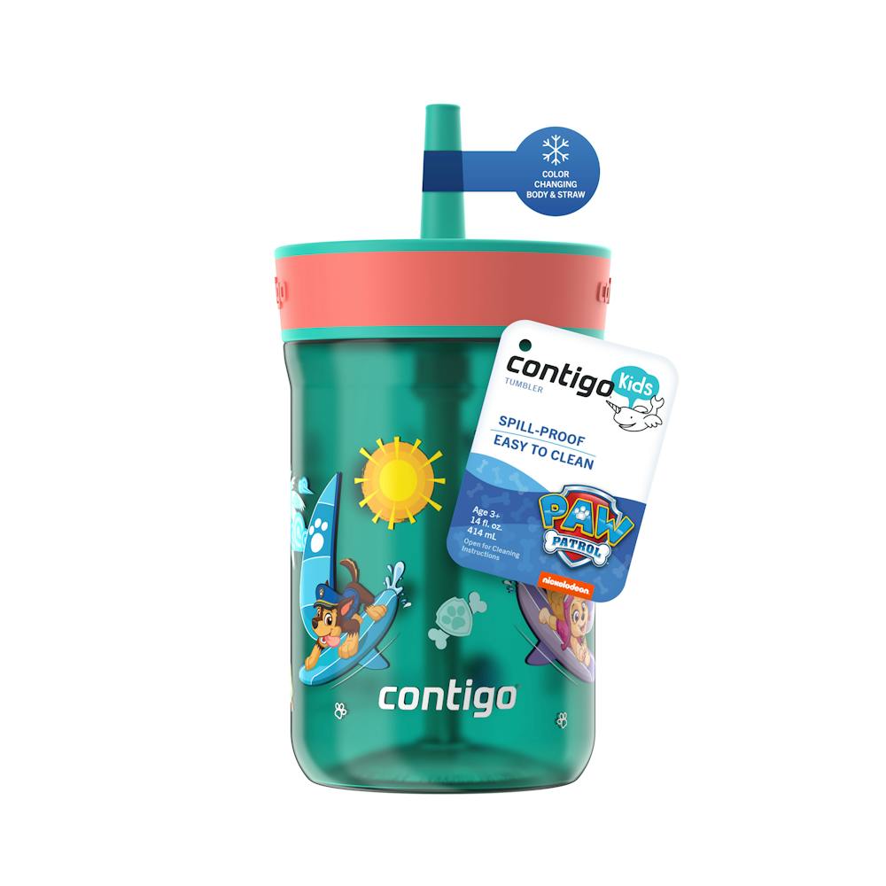 Contigo® Kids’ Leighton Straw Tumbler with Spill-Proof Leak-Proof Lid, 14oz (LCG0)