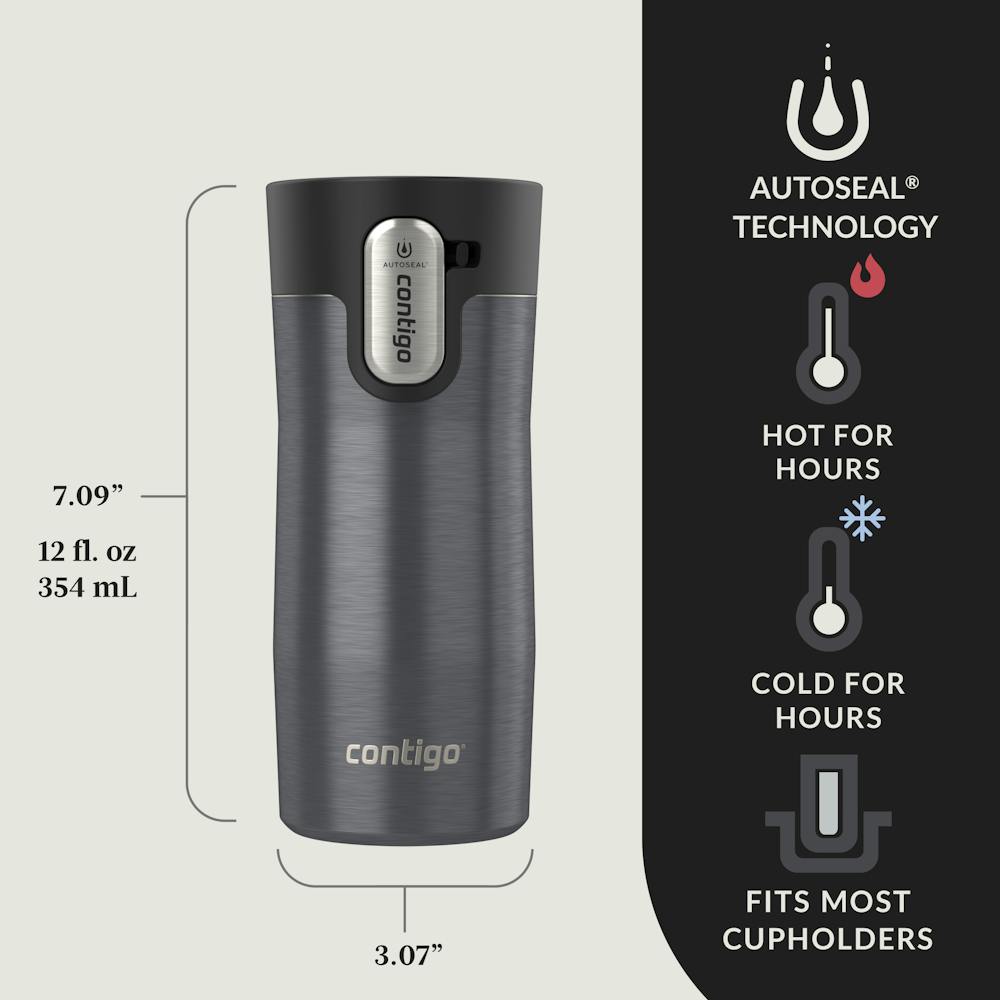 Contigo® AUTOSEAL® West Loop Vacuum-Insulated Stainless Steel Travel Mug with Easy-Clean Lid, 12 oz (6EIG)