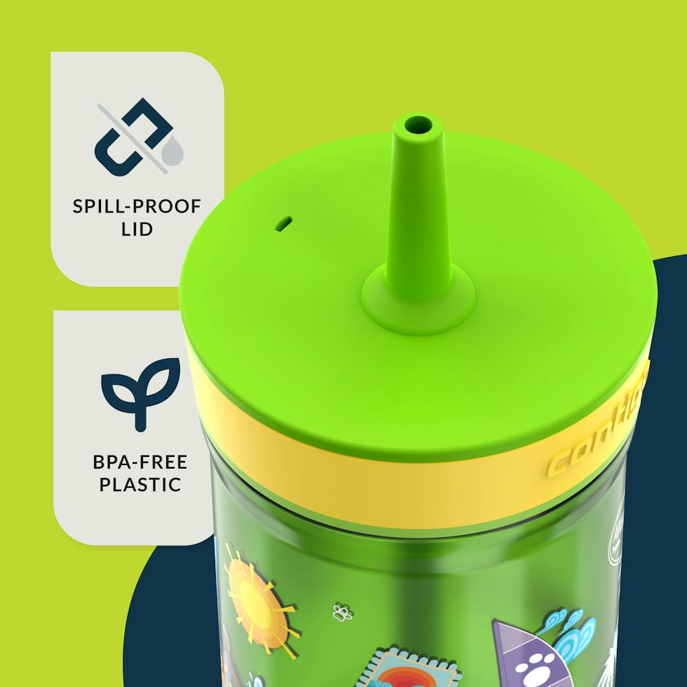 Contigo® Kids’ Leighton Straw Tumbler with Spill-Proof Leak-Proof Lid, 14oz (LCG0)
